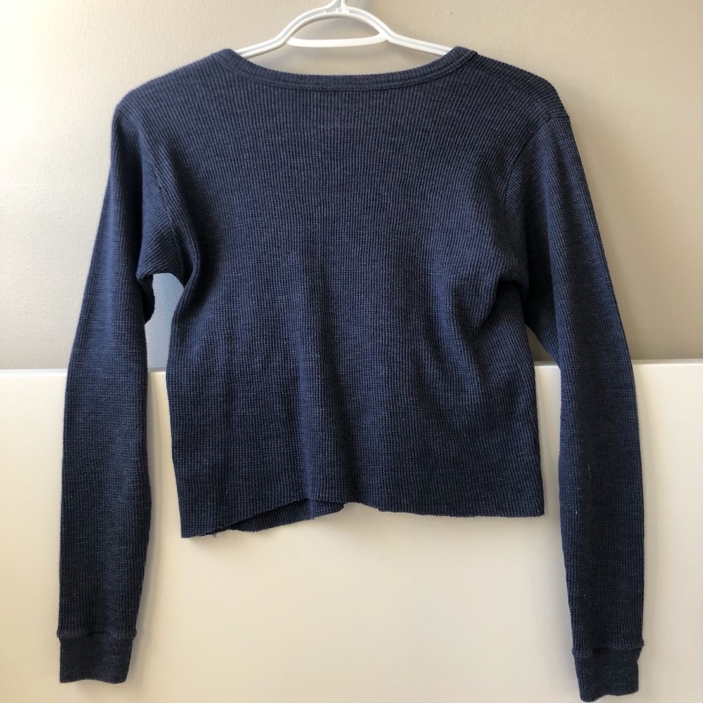Navy Ribbed Long-Sleeve - Picture 3 of 4